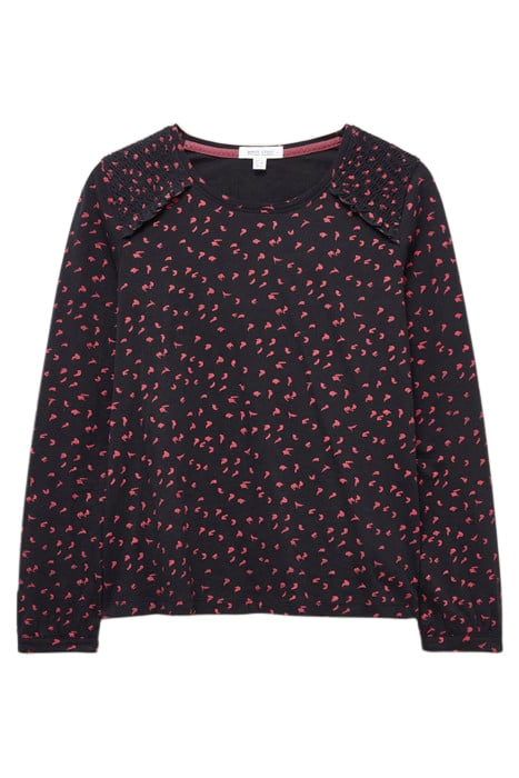 ANA SMOCK SHOULDER TOP BLACK PRINT 4