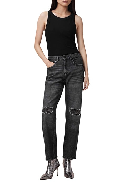 IDA CROPPED EMB JEAN BLACK 7