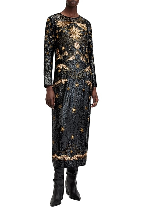 NOUSHKA MAXI DRESS BLACK/GOLD 1