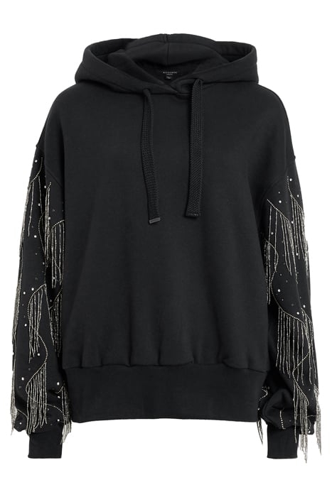 LENNON TASSEL HOODY WASHED BLACK 3