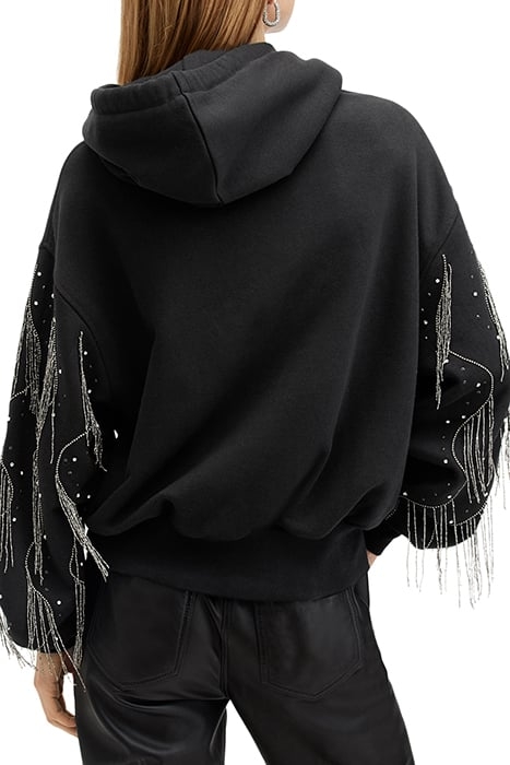 LENNON TASSEL HOODY WASHED BLACK 2