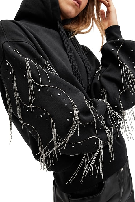 LENNON TASSEL HOODY WASHED BLACK 7