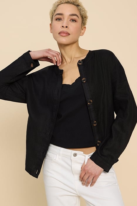 ADELE LINEN JACKET PURE BLACK 5