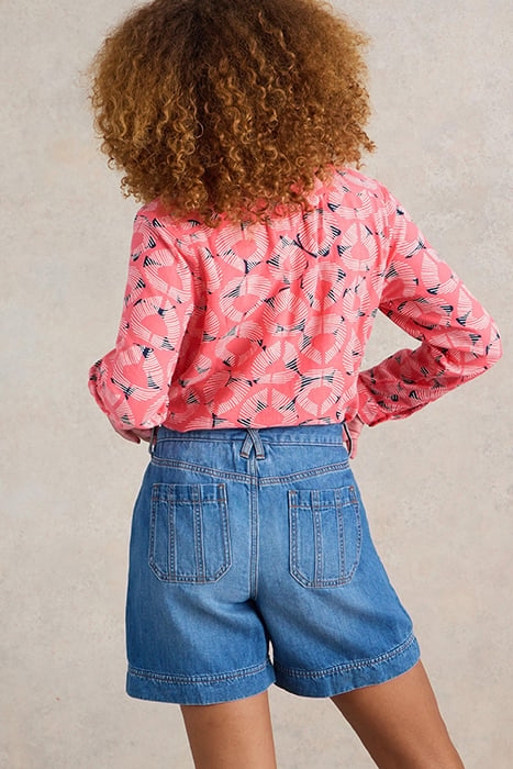 SOPHIE ORGANIC COTTON SHIRT RED PRINT 2