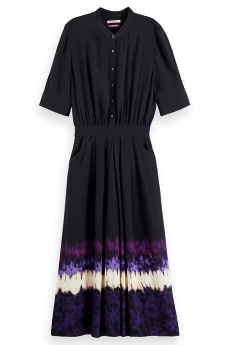MIDI DRESS WITH PRINT DIP DYE STRIPE 1