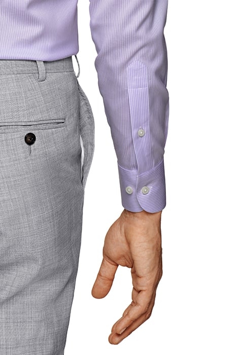 PURPLE STRIPED TWILL SLIM FIT SHIRT 7