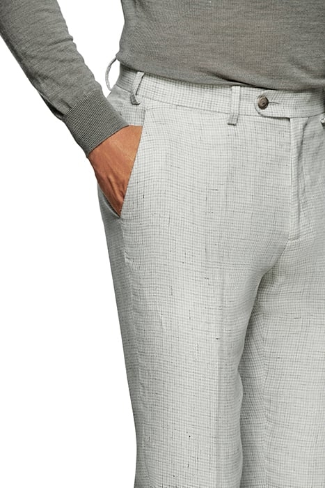 LIGHT GREY HOUNDSTOOTH SOHO TROUSERS 5
