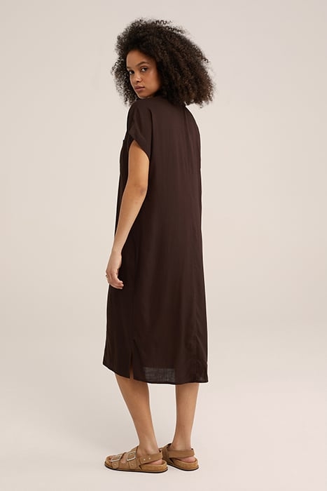 DRESS MID LENGTH DARK BROWN 2