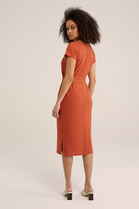 DRESS MIDI CINNAMON BROWN 2