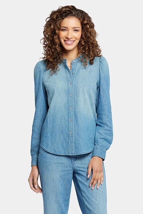 PUFF SLEEVE DENIM SHIRT CROWN 1
