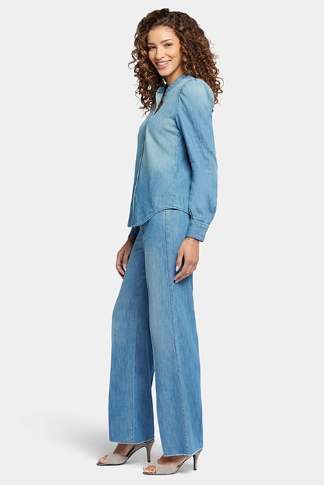 PUFF SLEEVE DENIM SHIRT CROWN 4