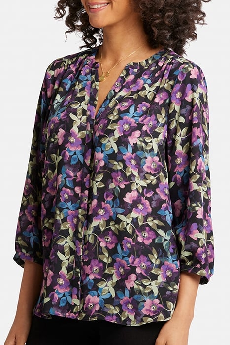 PINTUCK BLOUSE MIDNIGHT PLUMES 6