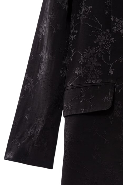BLACK PLANT MOTIF JACQUARD SUIT JACKET 7