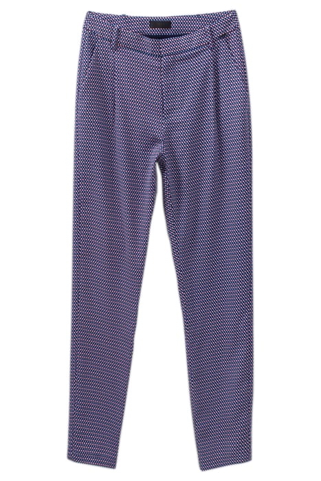 WHITE LENZING™ ECOVERO™ TROUSERS WITH OPTIC PRINT 4