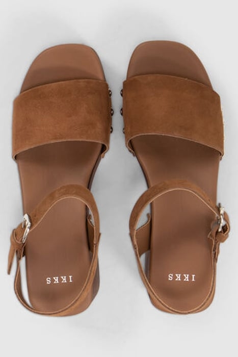 CAMEL SUEDE SANDALS WITH WOODEN HEELS 3