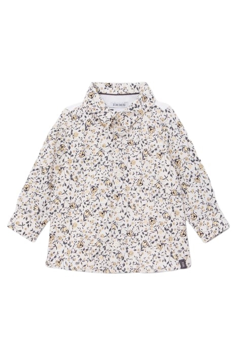 BABY BOYS’ WHITE ORGANIC COTTON SHIRT WITH FLOWER PRINT 1