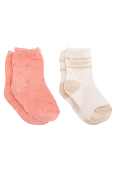 BABY GIRLS’ PEACH AND ECRU SOCKS 2