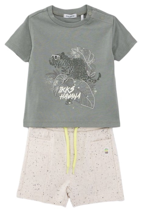 BABY BOYS’ KHAKI T-SHIRT AND ECRU BERMUDA SHORTS OUTFIT 3