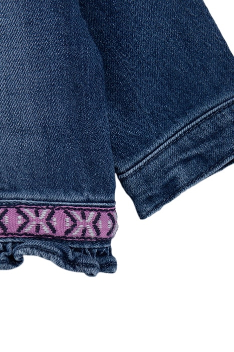 BABY GIRLS’ BLUE DENIM JACKET WITH EMBROIDERED BACK 4