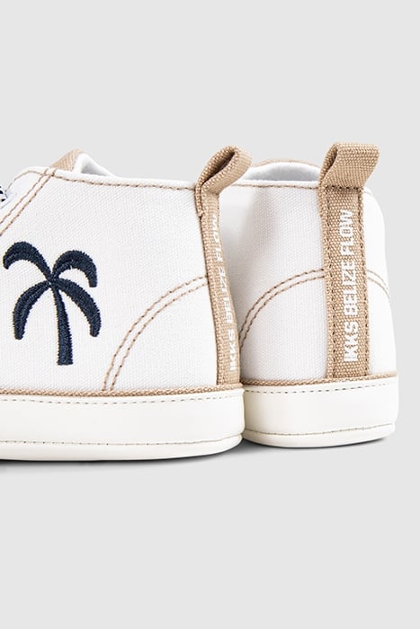 BABY BOYS’ OFF-WHITE AND BEIGE CANVAS TRAINERS 6