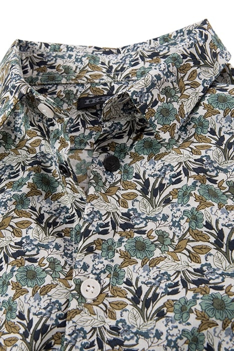 BOYS’ KHAKI SHIRT WITH GREEN FLOWER PRINT 4