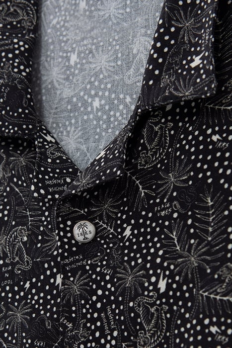 BOYS' BLACK LENZING™ ECOVERO™ EXOTIC PRINT SHIRT 4