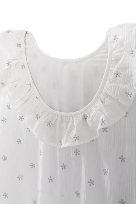 GIRLS’ ECRU COTTON GAUZE EMBROIDERED DRESS 3
