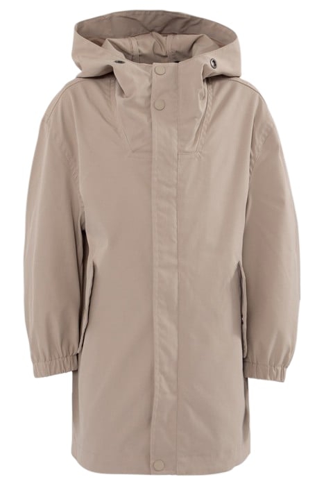 BOYS’ BEIGE HOODED PARKA WITH EMBROIDERED BACK 1