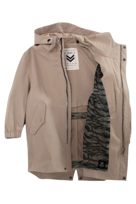 BOYS’ BEIGE HOODED PARKA WITH EMBROIDERED BACK 3