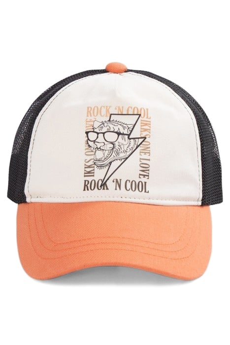 BOY'S TERRACOTTA CAP, ECRU AND BLACK MESH 2