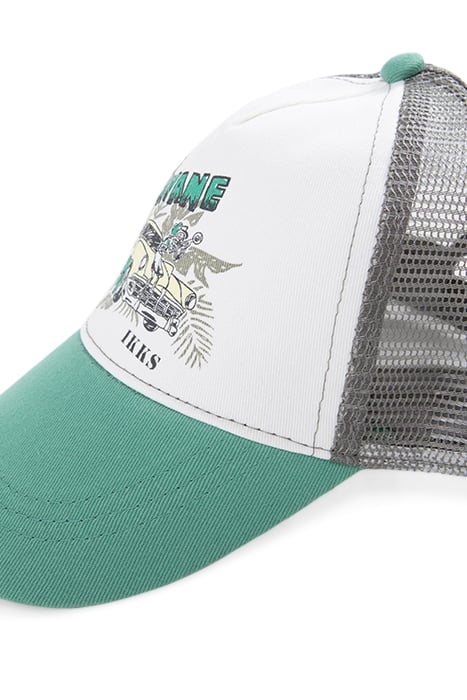 BOYS’ GREEN, WHITE AND GREY CAP WITH CAR IMAGE 6