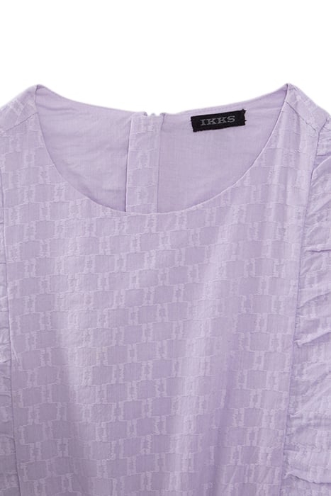 GIRLS’ LILAC JACQUARD FABRIC PLAYSUIT WITH RUFFLES 3