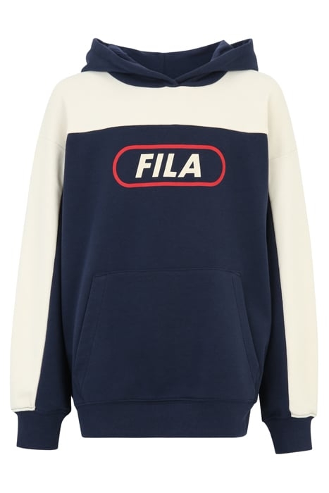 LUCKA BLOCKED HOODY BLACK IRIS-ANTIQUE WHITE 1