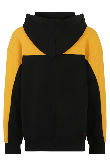 LUCKA BLOCKED HOODY BLACK-AUTUMN BLAZE 2