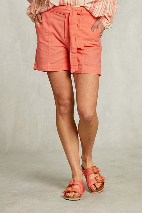 ORANGE SHORTS WITH BELT 1