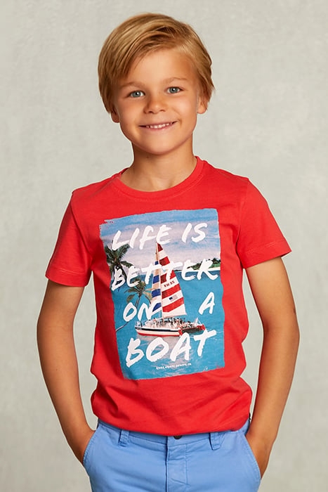 NORMAL FIT BASIC T-SHIRT IN POMEGRANATE PINK 1