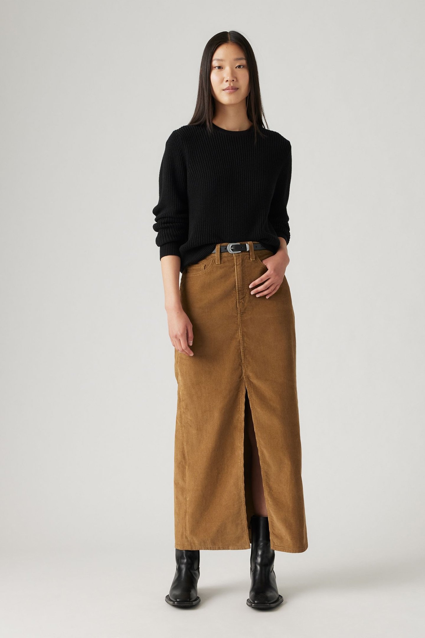 ANKLE COLUMN CORDUROY SKIRT 2