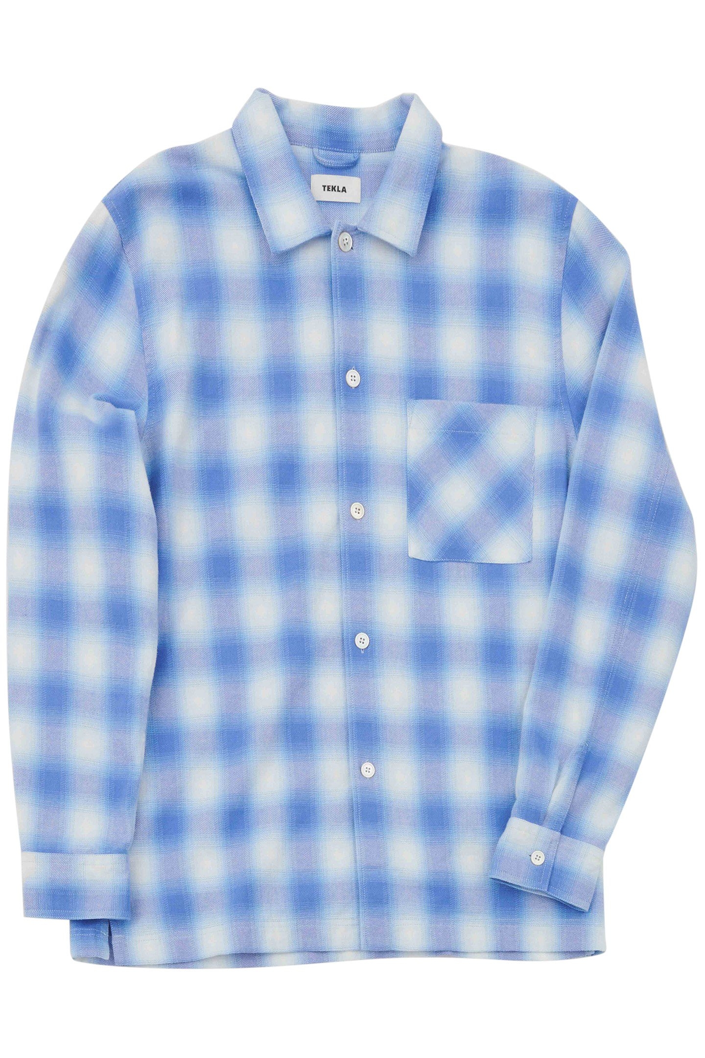 UNISEX FLANNEL, PYJAMAS SHIRT LIGHT BLUE PLAID 1