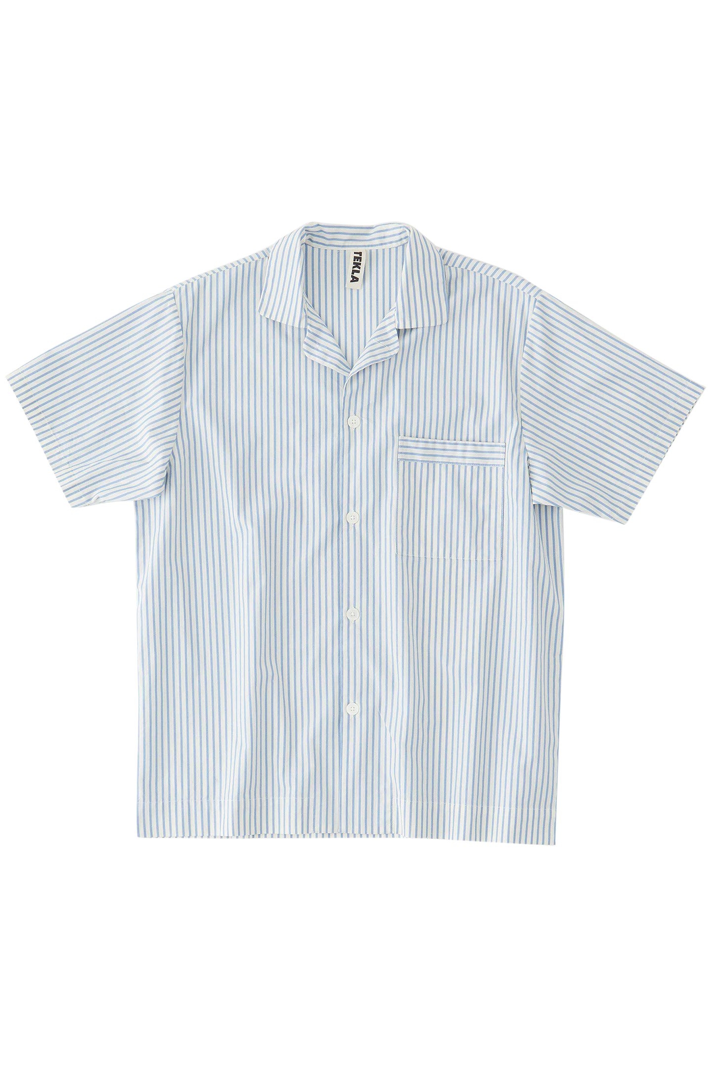 UNISEX POPLIN, SHORT SLEEVE SHIRT PLACID BLUE STRIPES 3