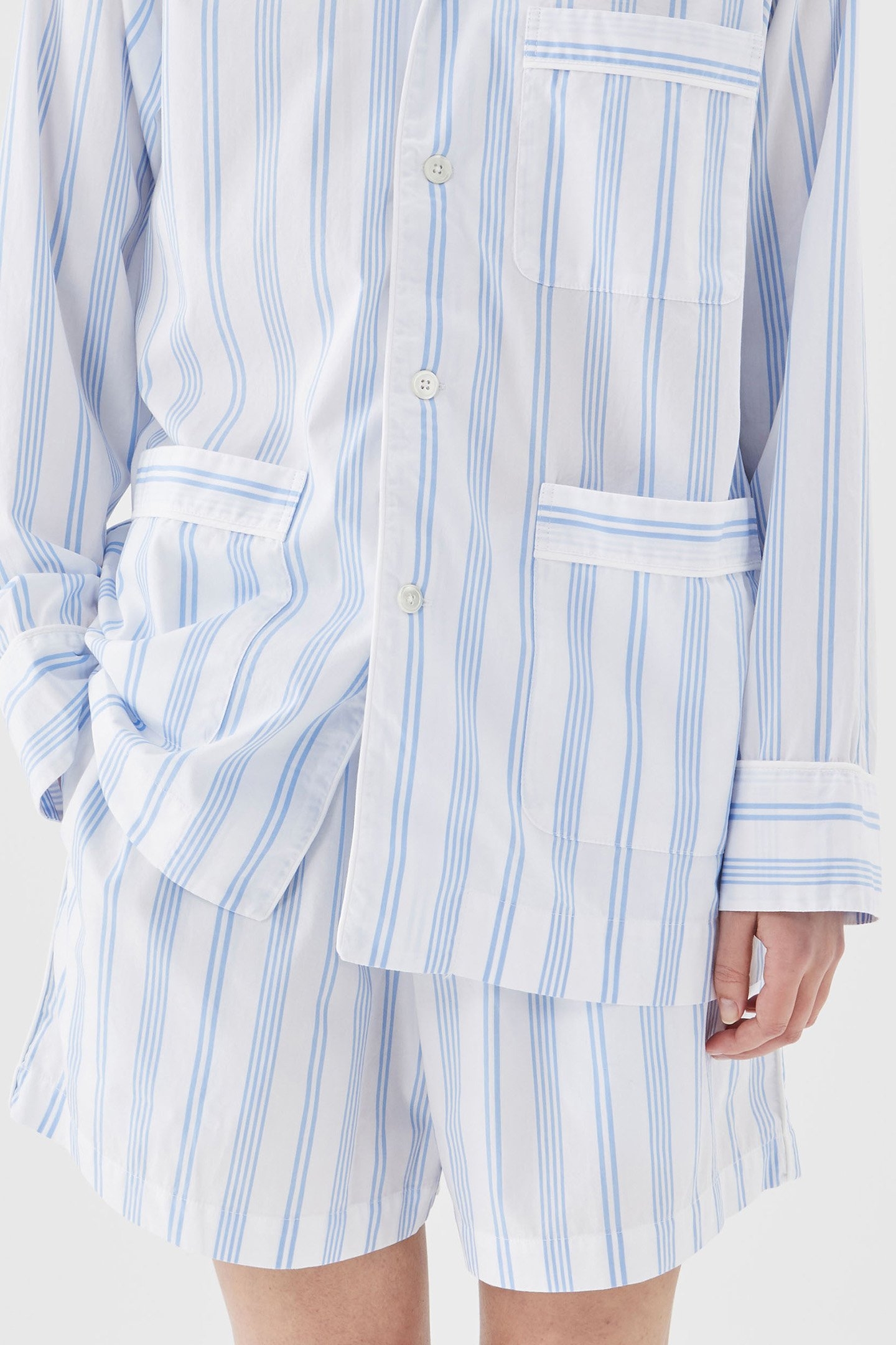 UNISEX POPLIN, PYJAMAS SHIRT MATTRESS STRIPES 1