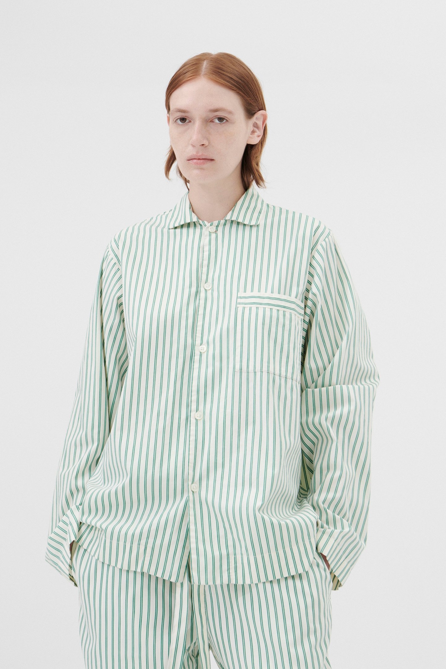 UNISEX POPLIN, PYJAMAS SHIRT CLOVER STRIPES 1