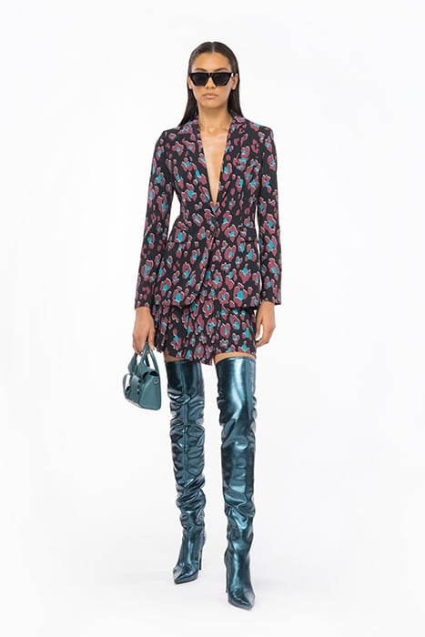 GARO SKIRT BLACK/LIGHT GREEN/BURGUNDY 1