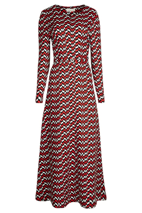 DRESS GRAPHIC CLASH FORMULA ONE RED/ECRU/BLACK 3