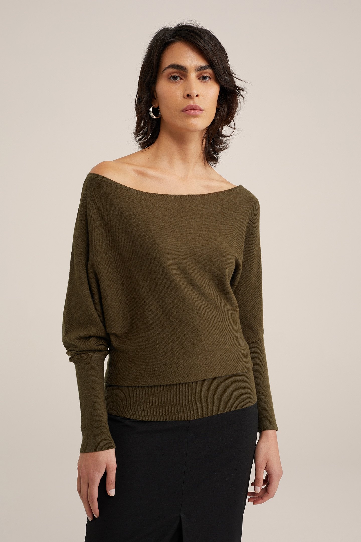 KNITTED PULLOVER ARMY GREEN 1