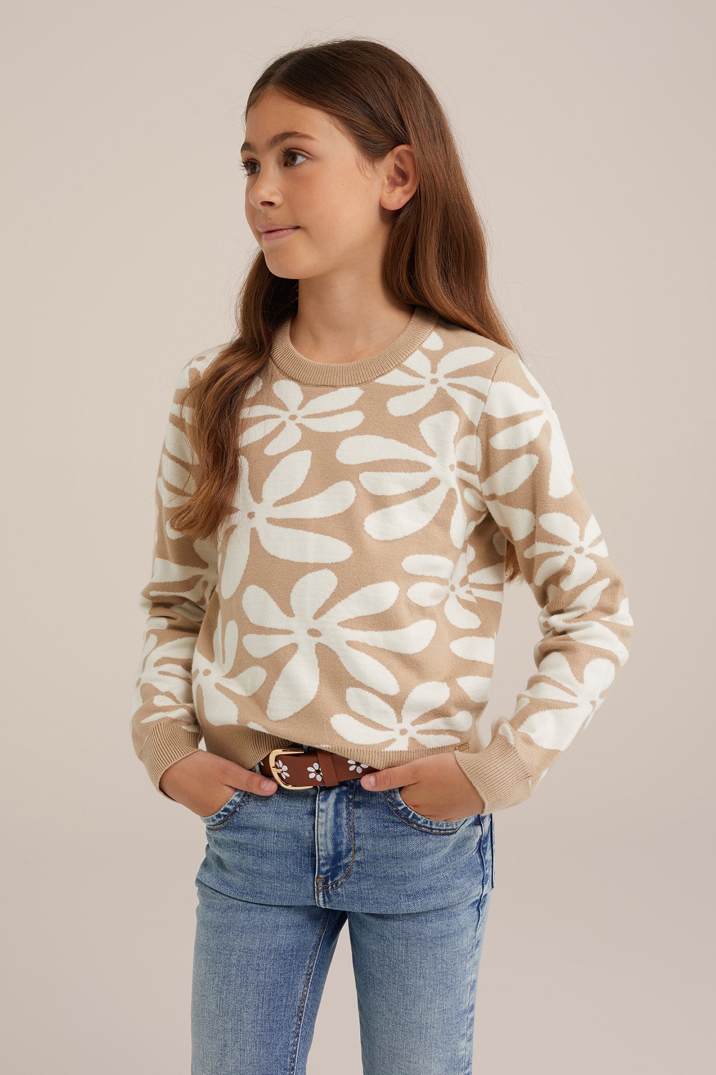 KNITTED PULLOVER BEIGE 1