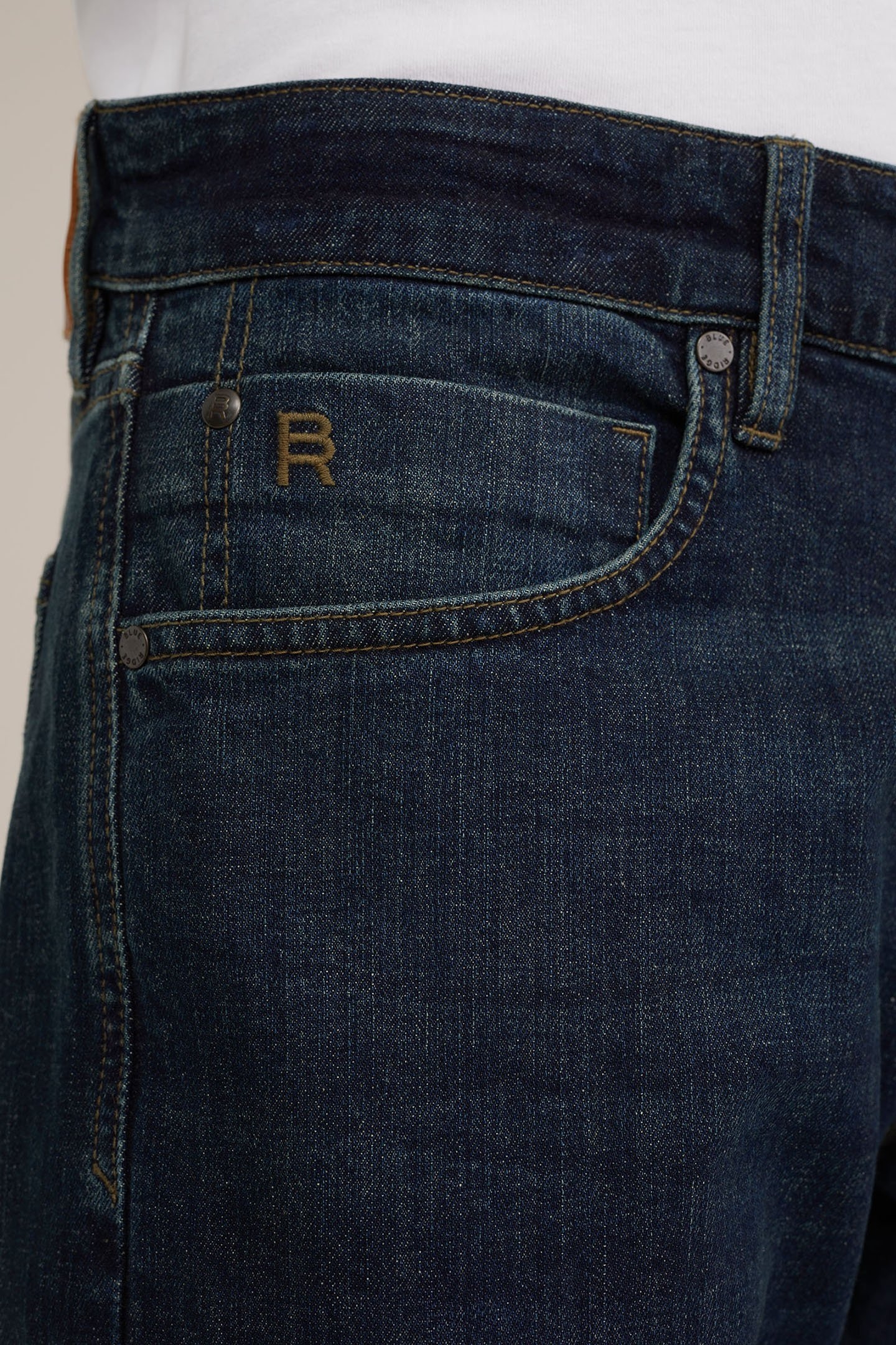 5-POCKET MID WAIST DARK BLUE 5