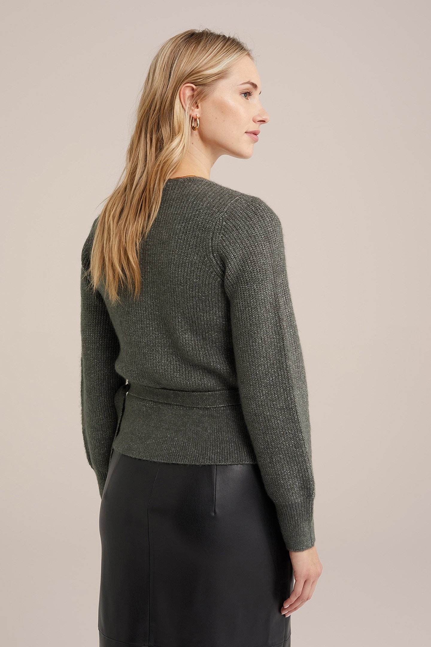 WRAP CARDIGAN GREYISH GREEN 2