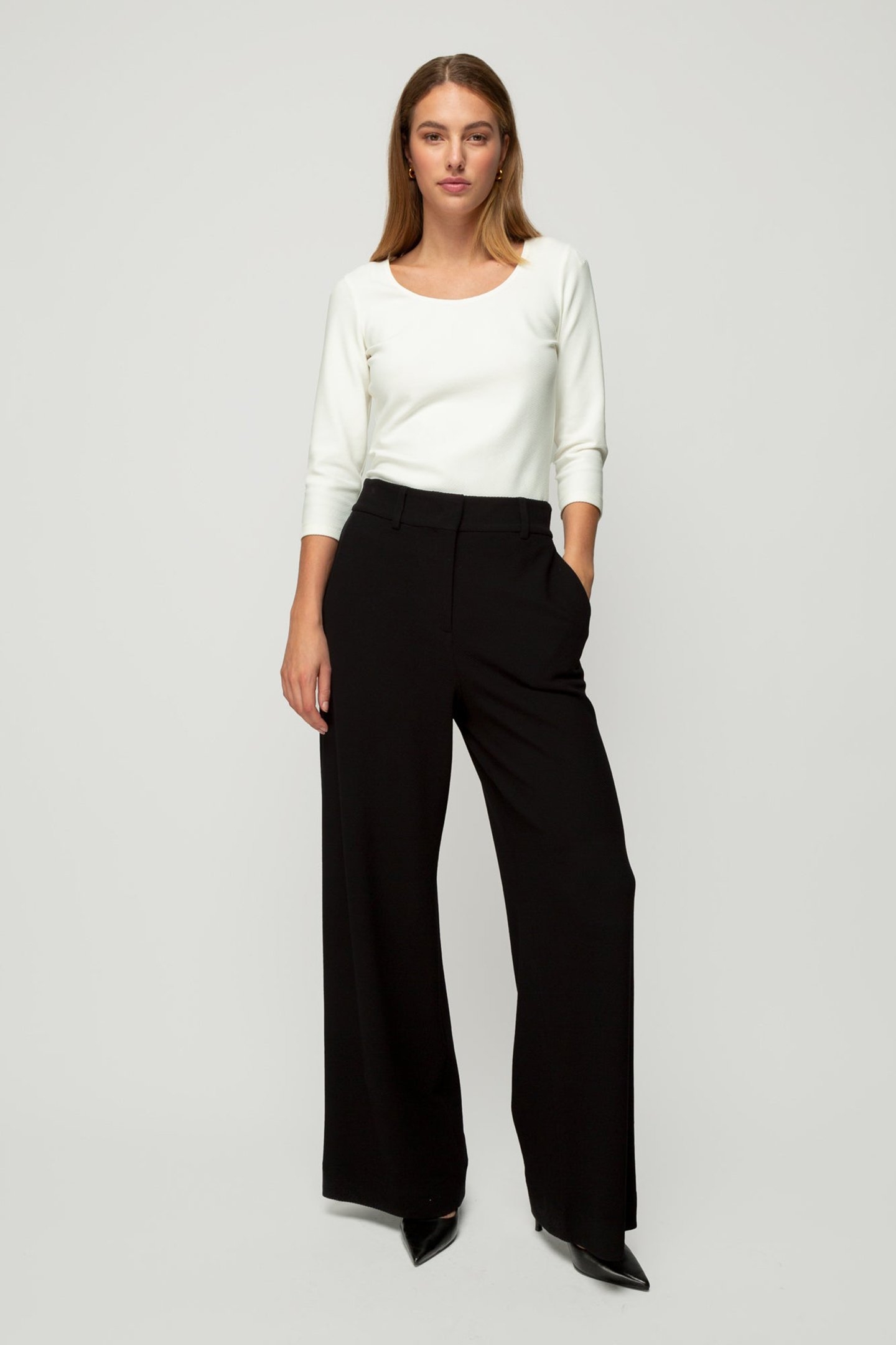 TOP ROUND NECK RIB WHITE 1