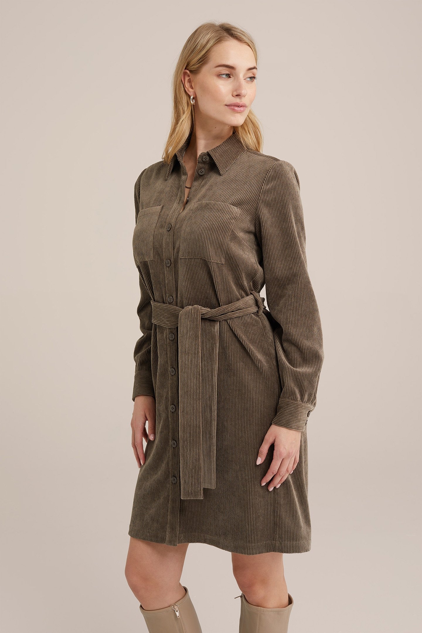 DRESS MID LENGTH DARK GREEN 1