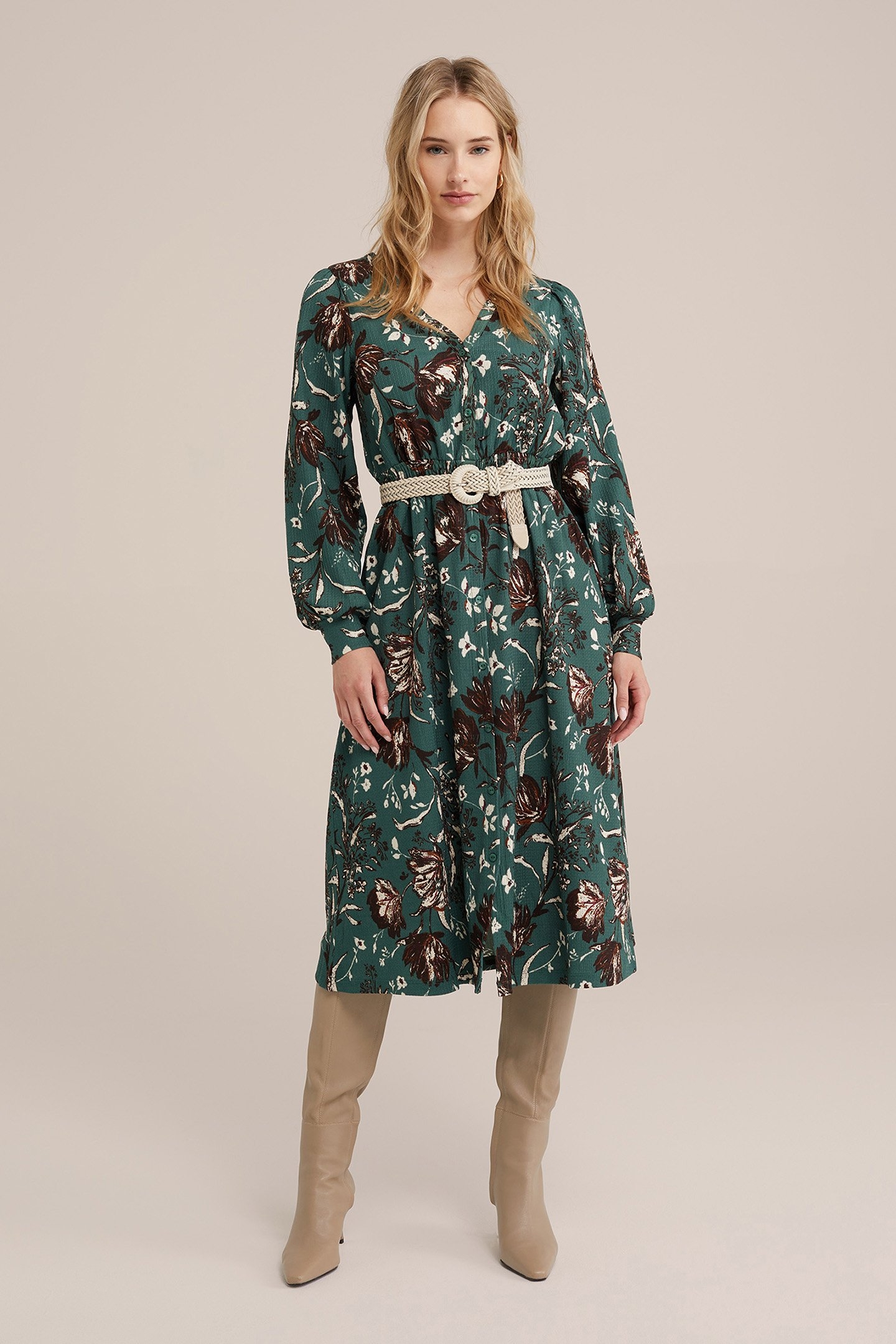 DRESS MID LENGTH GREEN 1